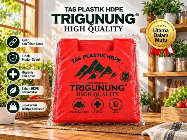 Foto Kantong Plastik Assoy Merah Trigunung
